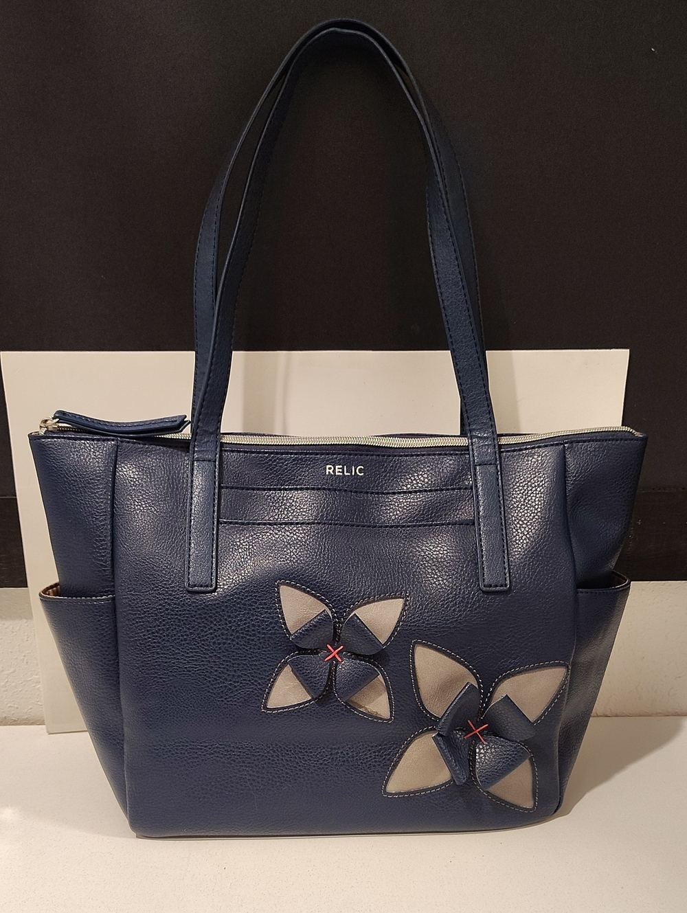 Relic 3D Floral Tote Bag - Navy